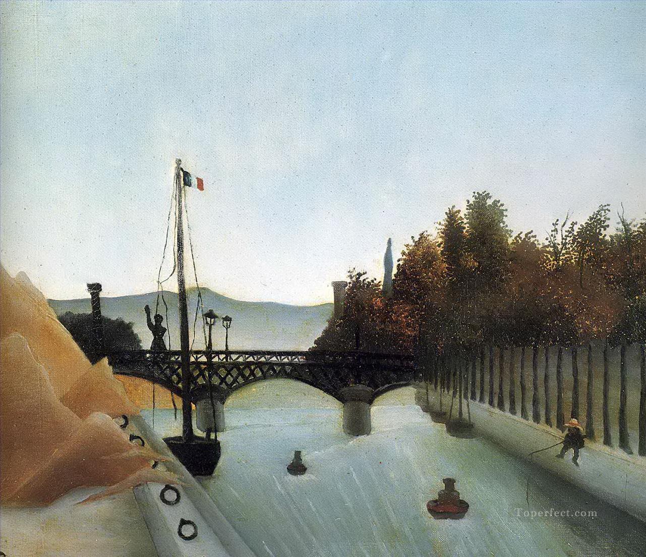 footbridge at passy 1895 Henri Rousseau Post Impressionism Naive Primitivism Oil Paintings